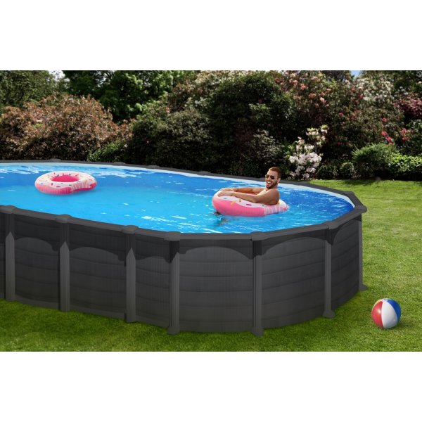 Swim & Fun oval pool 730 x 375 x 132 cm, grafit