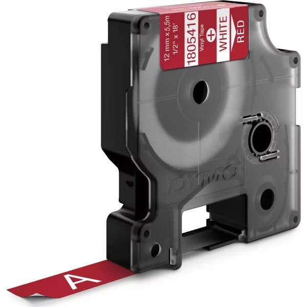 Dymo Rhino Vinyltape 9mm, hvid på sort