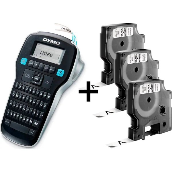Dymo LabelManager 160 med 3 ruller tape