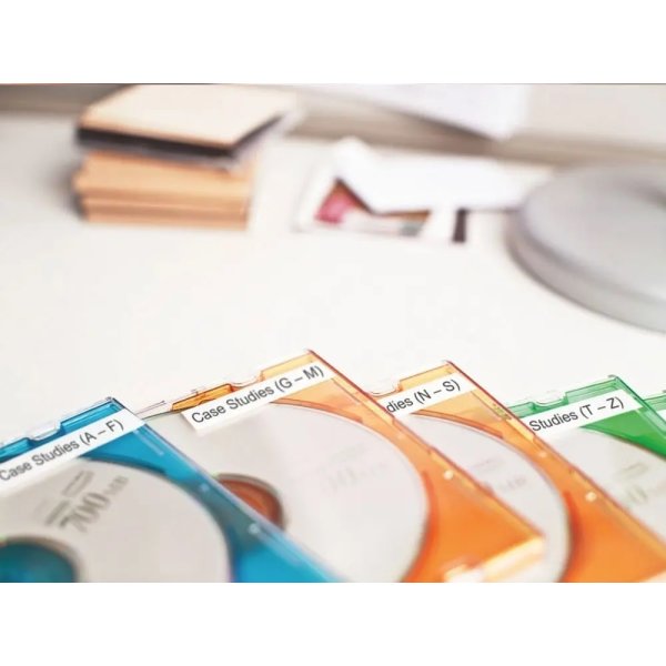 Dymo D1 labeltape 24mm, sort på gul