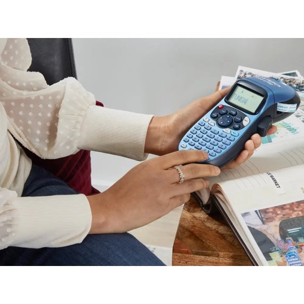 Dymo Letratag labeltape 12mm, sort på sølv