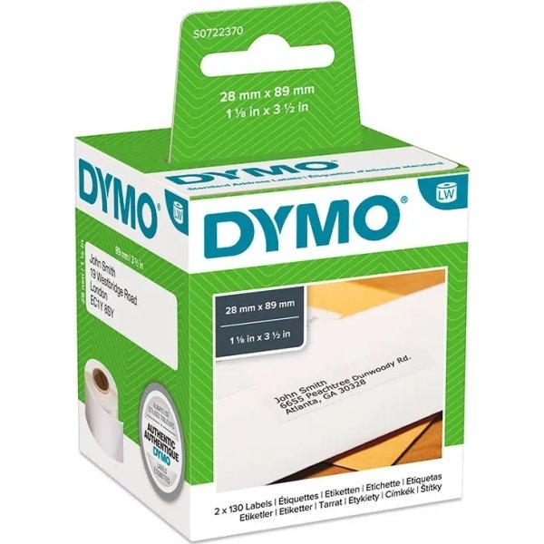 Dymo LW adresseetiket 89x28 mm