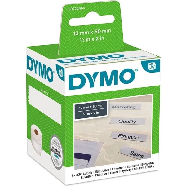 Dymo lW hængemappetiket 12x50 mm