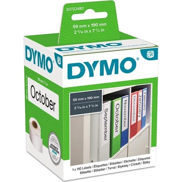 Dymo LW brevord.etiket 59x190 mm