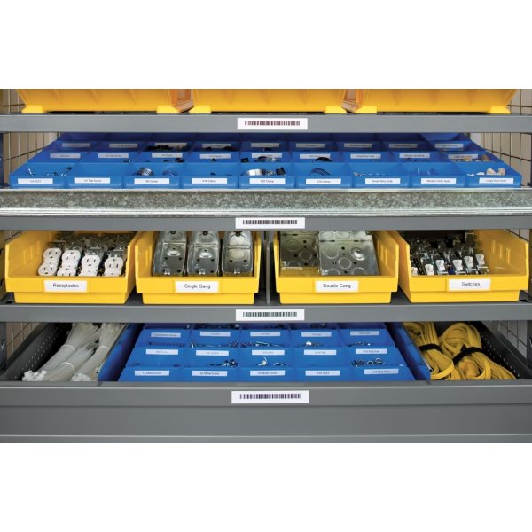 Dymo Rhino fleksibelt tape 19mm, sort på hvid