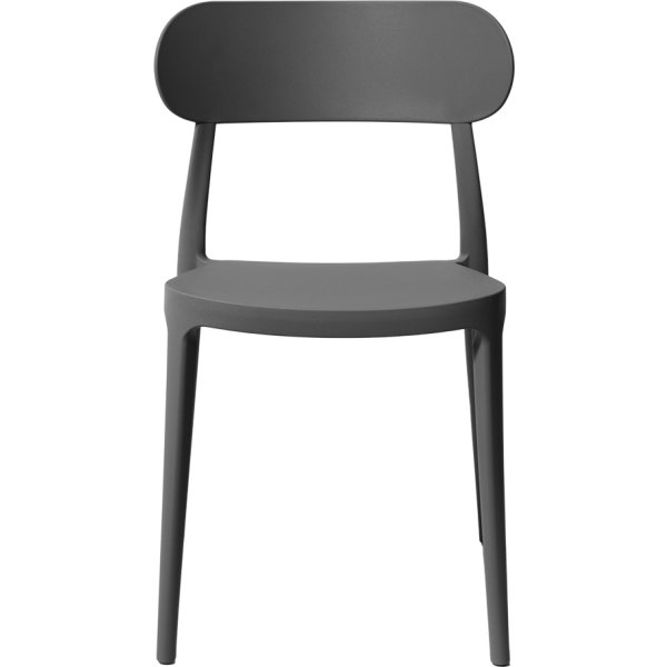 Haiti Havestol, plast, UV, stabelbar, mørkegrå