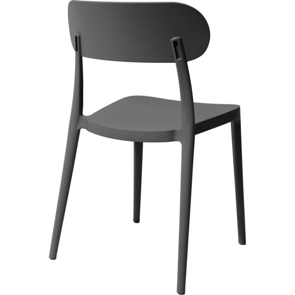 Haiti Havestol, plast, UV, stabelbar, mørkegrå