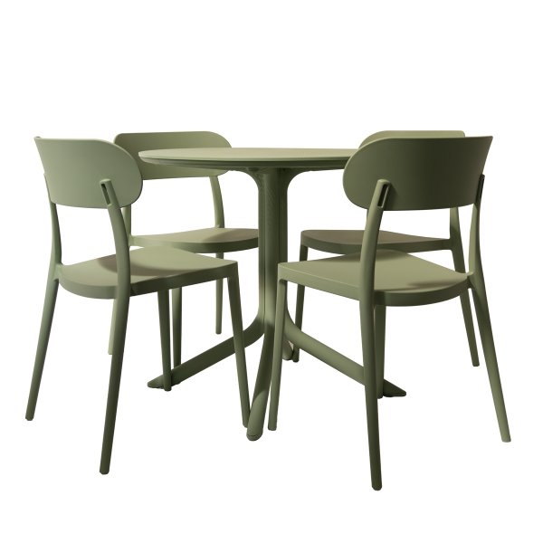 Haiti Havebord, plast, UV, 80x80x75cm, olivengrøn