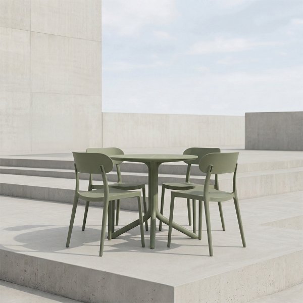 Haiti Havebord, plast, UV, 80x80x75cm, olivengrøn