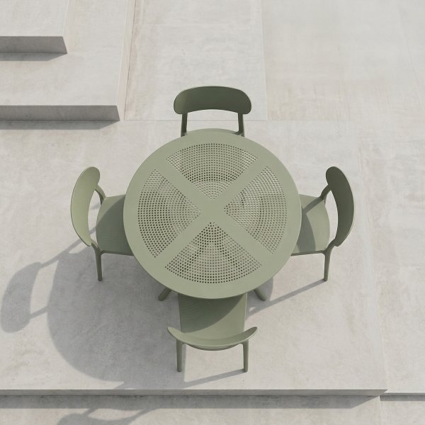 Haiti Havebord, plast, UV, 80x80x75cm, olivengrøn