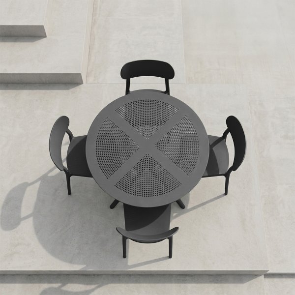 Haiti Havebord, plast, UV, 80x80x75cm, mørkegrå