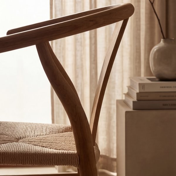 NordicLine kantinestol, eg/flettet sæde