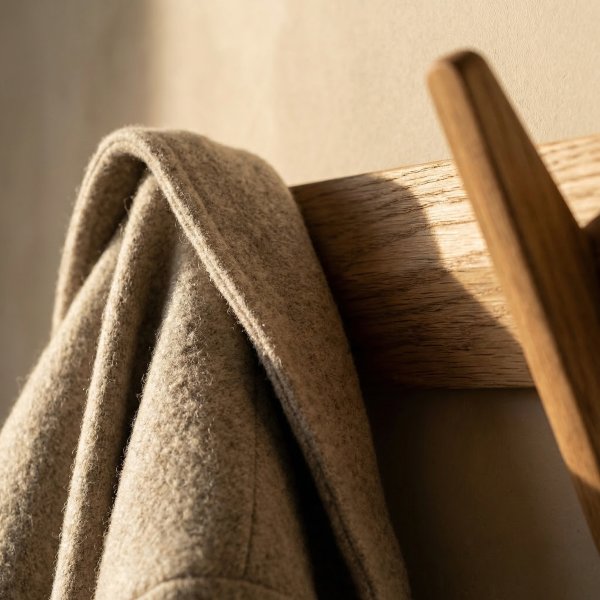 NordicLine Knagerække, olieret eg/2 knager, L30 cm