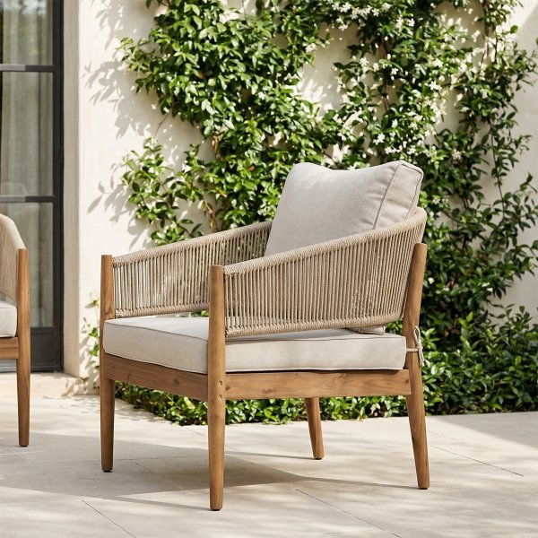 Fiji Loungesæt 4 pers. med hynder, akacietræ/natur