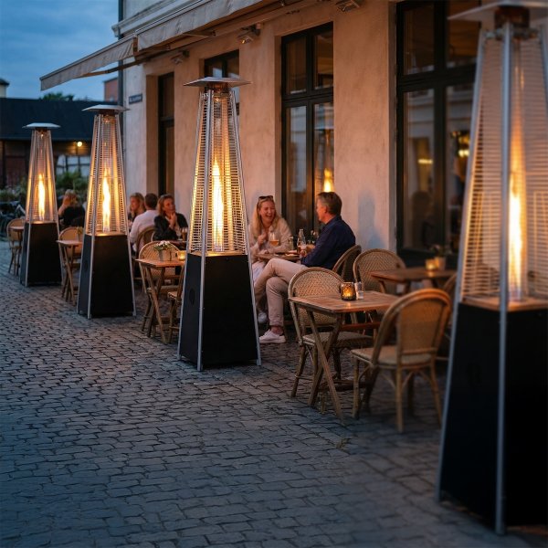 Terrassevarmer Square, 227 cm, Sort