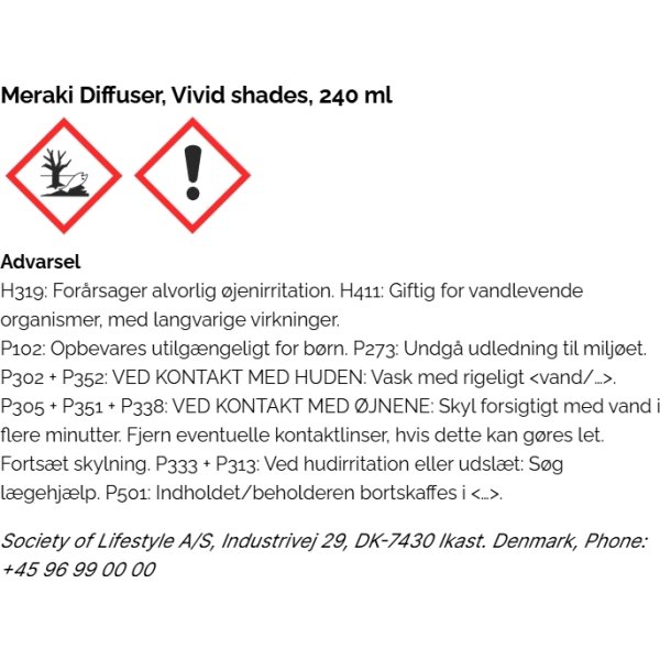 Meraki Duftfrisker m. Pinde, Vivid Shades, 240 ml