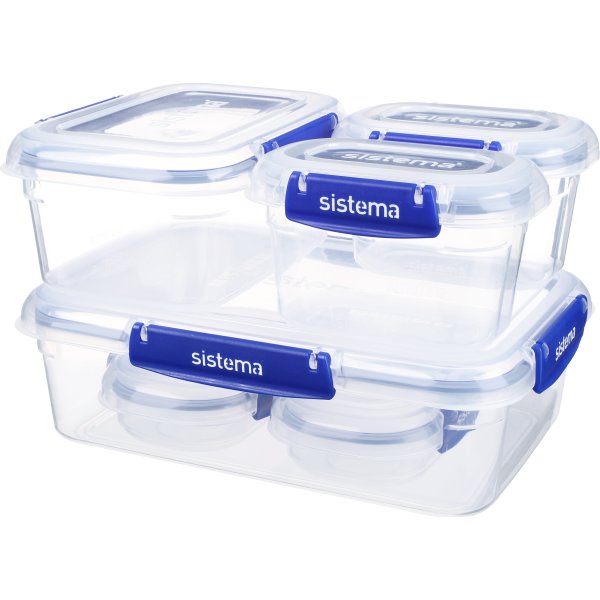 Sistema Klip It+ opbevaringsboks, 6-pak, blå