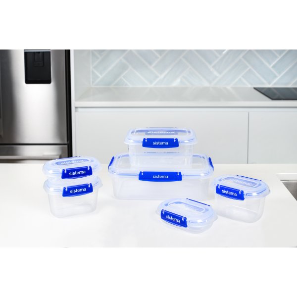 Sistema Klip It+ opbevaringsboks, 6-pak, blå