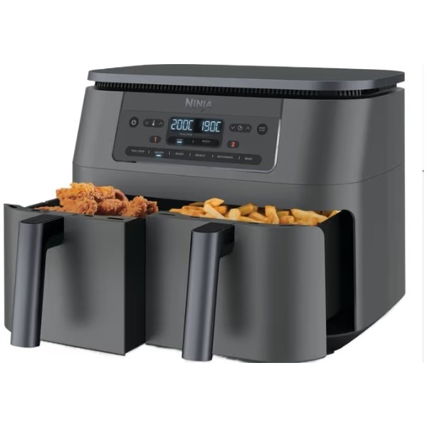 Ninja 2-rums Airfryer - DZ300EU, 2.4kW, Metalg
