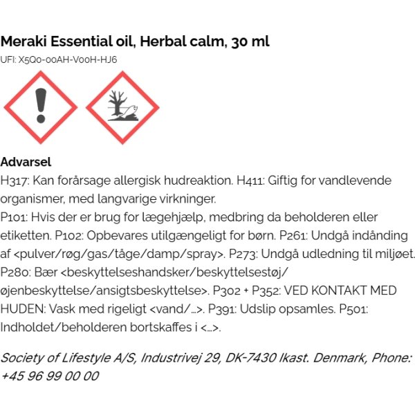 Meraki Diffuser m. Lavasten & Træ, Herbal Calm