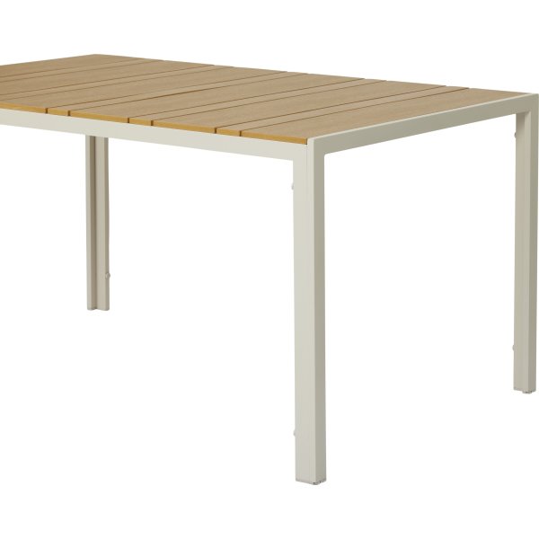 Noah Havebord 150x90cm, teak/sandy grey