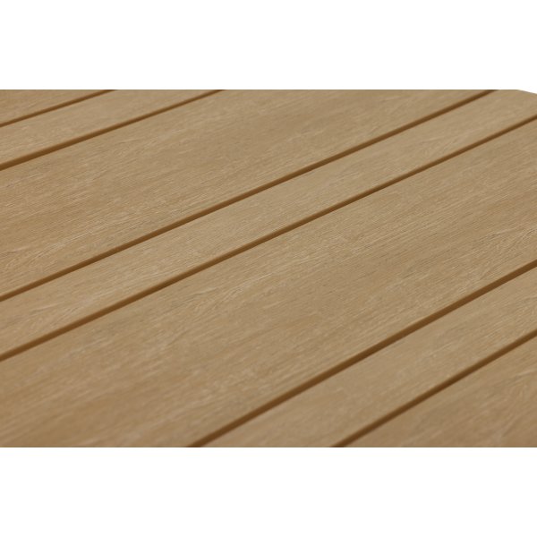 Noah Havebord 150x90cm, teak/sandy grey