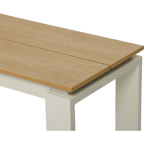 Martinus Havebænk, 180x36cm, teak/sandy grey