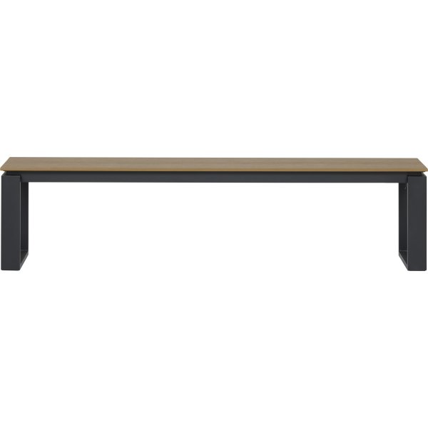 Martinus Havebænk, 180x36cm, sort/valnød bøg