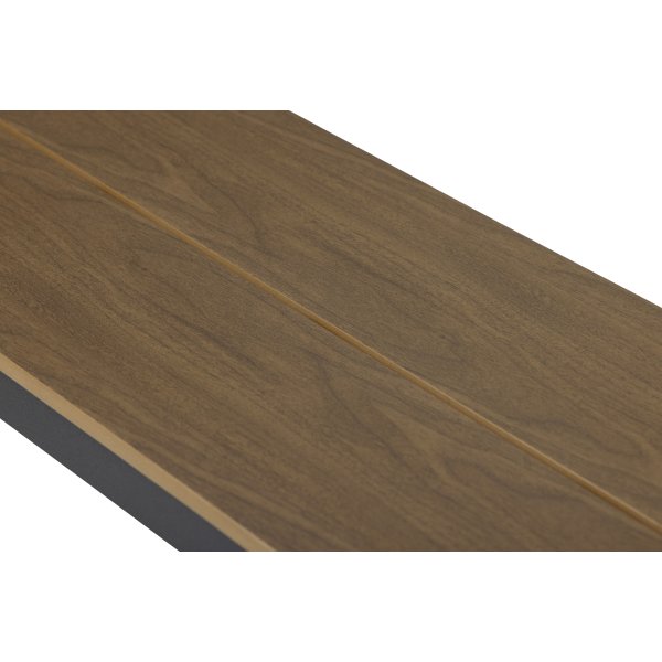 Martinus Havebænk, 180x36cm, sort/valnød bøg