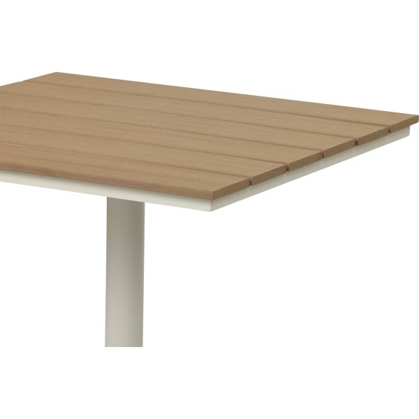 Mads cafébord 70x70 cm, sandy grey/teak nonwood