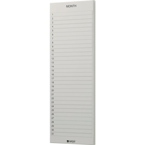NAGA Magnetisk ståltavle, 20 x 60 cm, månedsplan