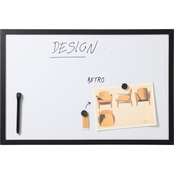 NAGA Magnetisk Whiteboard m/sort ramme, 40 x 60 cm