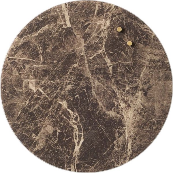 NAGA Cirkel glastavle, Ø35 cm, brun marmor