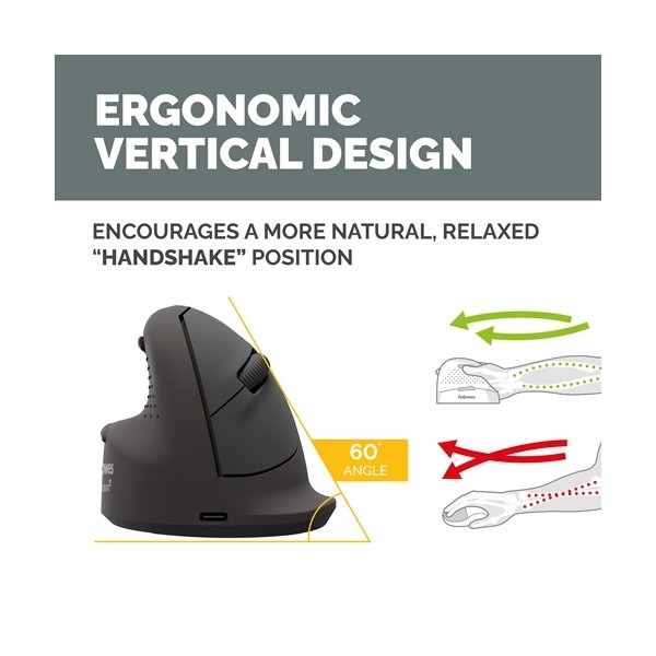 Fellowes Breyta Plus ergonomisk vertikal mus, L