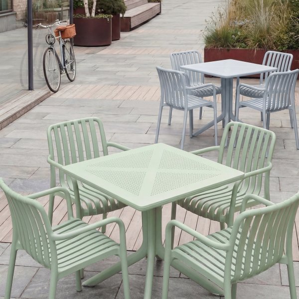 Cuba Havebord, plast, UV, 80x80x75cm, olivengrøn