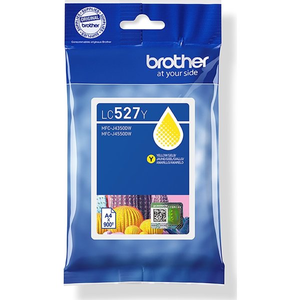 Brother LC527Y blækpatron, gul, 900 sider