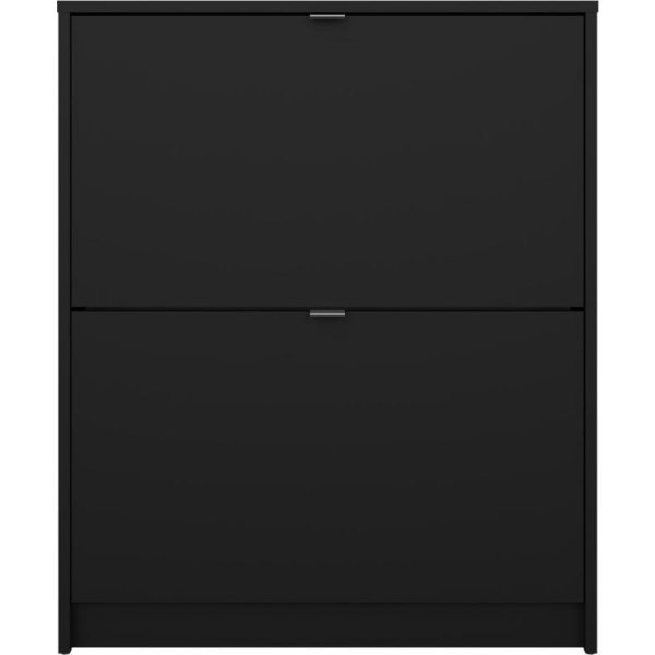 BudgetLine Skoskab m. 2 klaplåger, sort