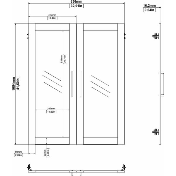 Budgetline glaslåger, eg, 2 stk