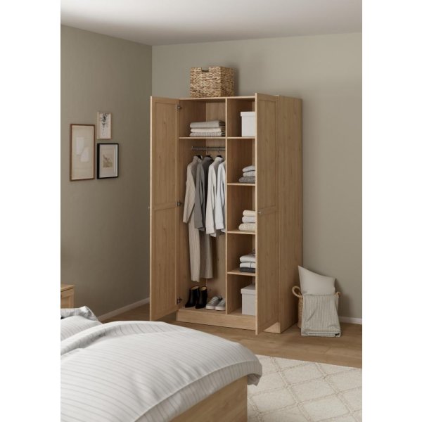 Coreline garderobeskab 2 døre, eg