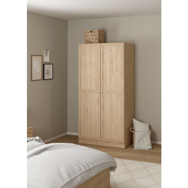 Coreline garderobeskab 2 døre, eg