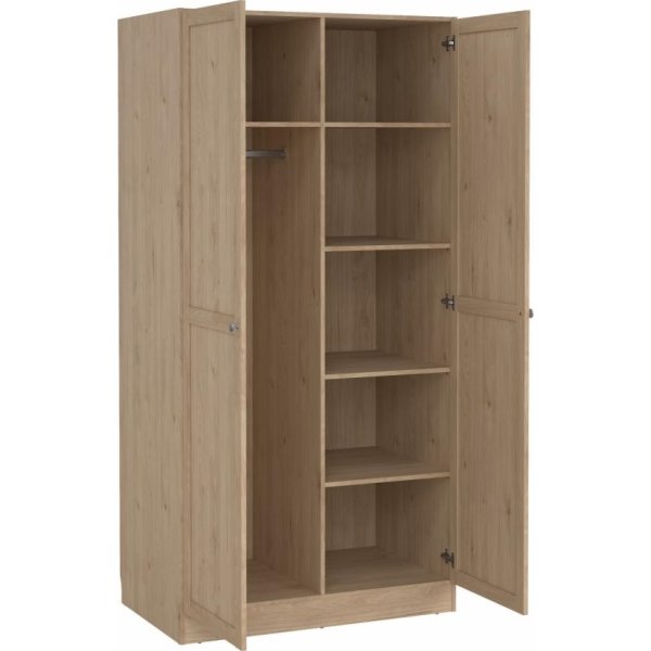 Coreline garderobeskab 2 døre, eg