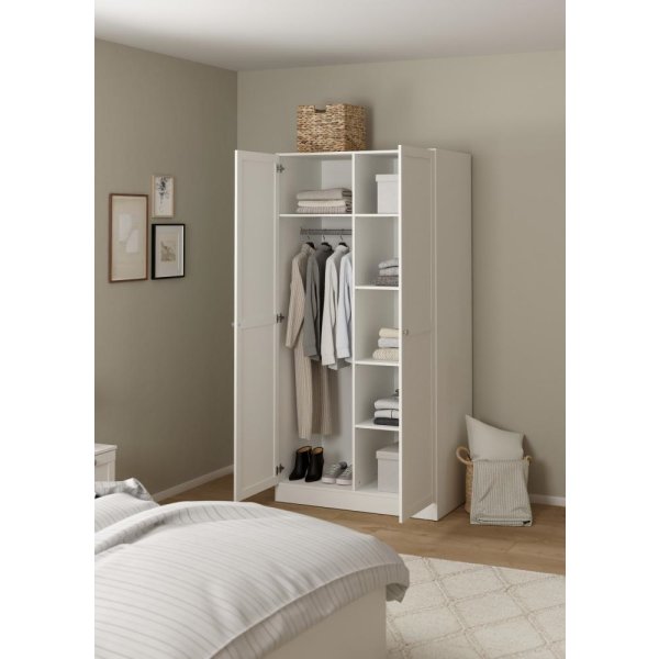 Coreline garderobeskab 2 døre, hvid