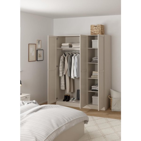 Coreline garderobeskab 3 døre, gråbeige