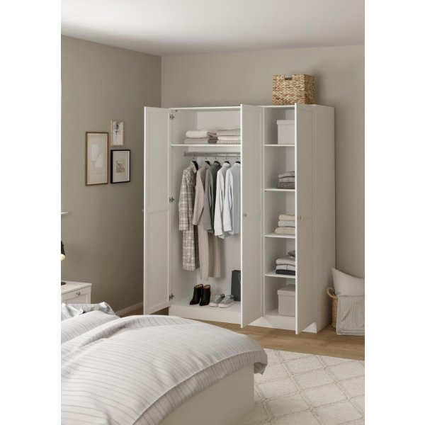 Coreline garderobeskab 3 døre, hvid