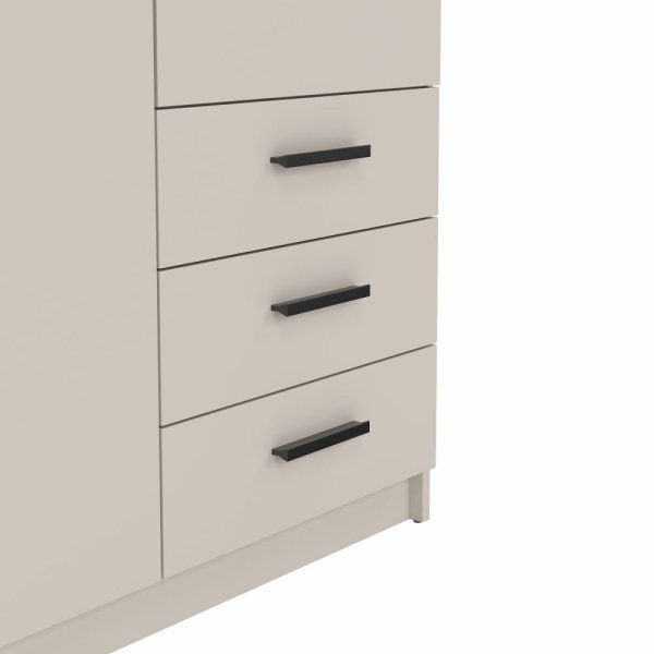 Coreline garderobeskab 2 døre/3 skuffer, gråbeige