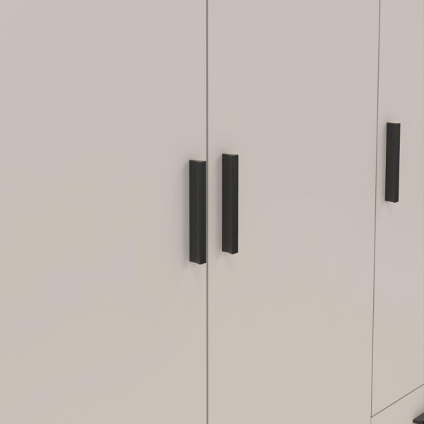 Coreline garderobeskab 3 døre/3 skuffer, gråbeige