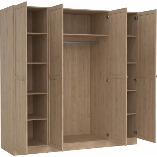 Coreline garderobeskab 4 døre, eg