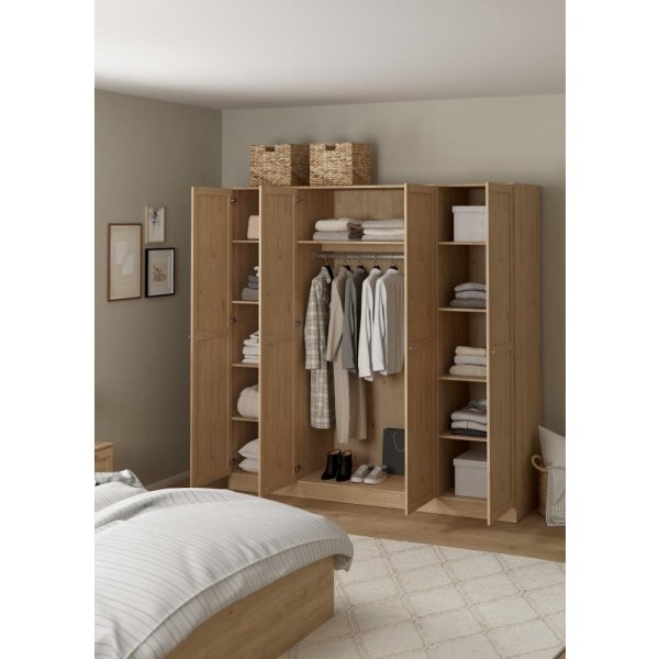 Coreline garderobeskab 4 døre, eg