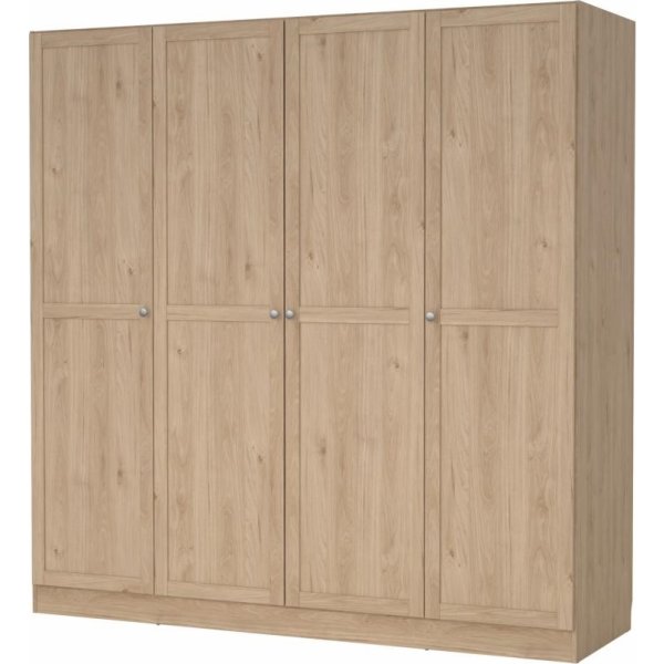 Coreline garderobeskab 4 døre, eg