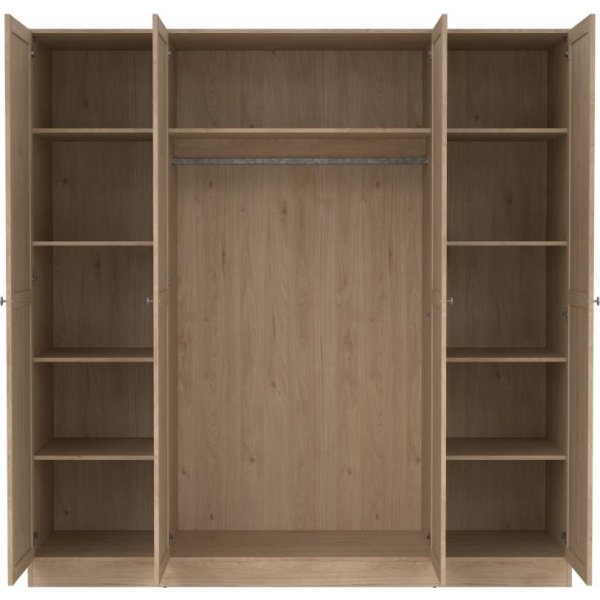 Coreline garderobeskab 4 døre, eg